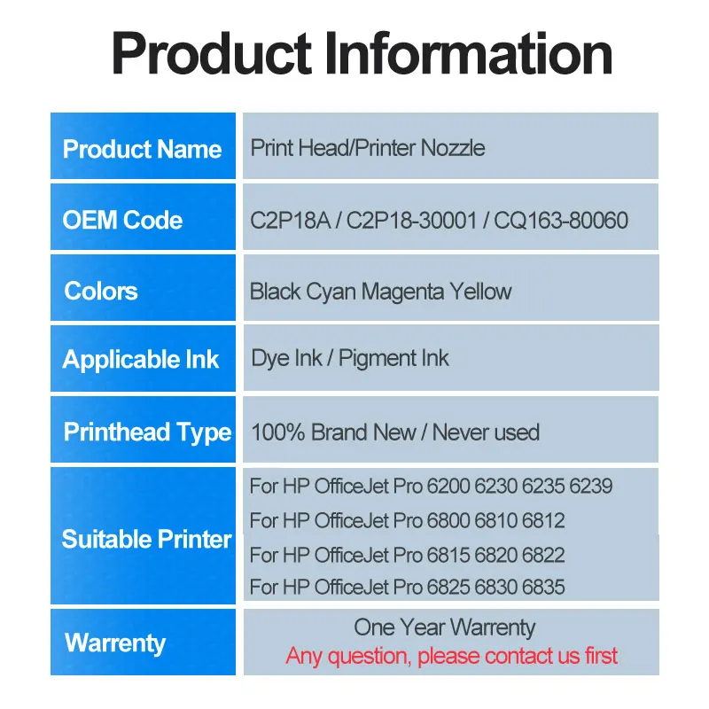 Фирменная Новинка C2P18A Печатающая головка для hp 6200 6230 6235 6239 6800 6810 6812 6820 6822 6825 6830 принтер 934 935 934XL 935XL печатающая головка