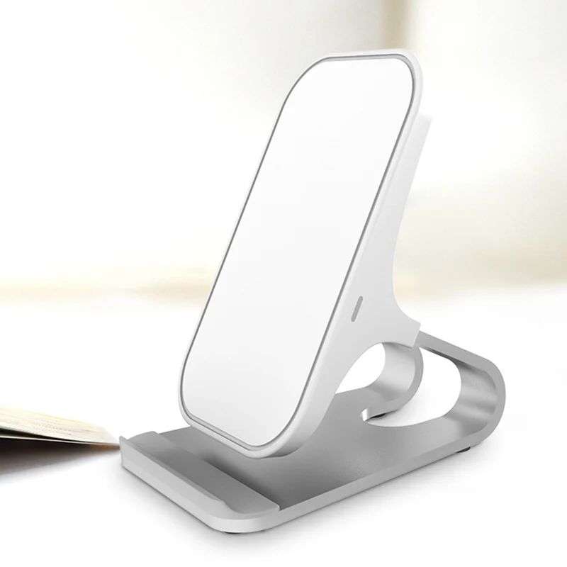 Ascromy Qi Беспроводное зарядное устройство для iPhone X XS Max XR 8 Plus samsung S10 док-станция держатель телефона Подставка быстрое зарядное устройство индукция - Тип штекера: White