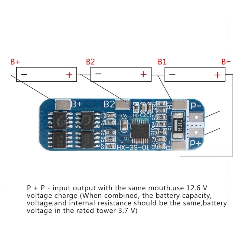 

3S 18650 Li-ion Lithium Battery 10A 12V BMS PCM Charger Protection PCB Board