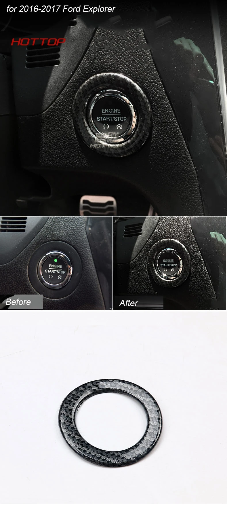 Накладка для Ford Explorer Interior 16 Examiners Модифицированная специально для стаканов из углеродного волокна для стайлинга автомобилей