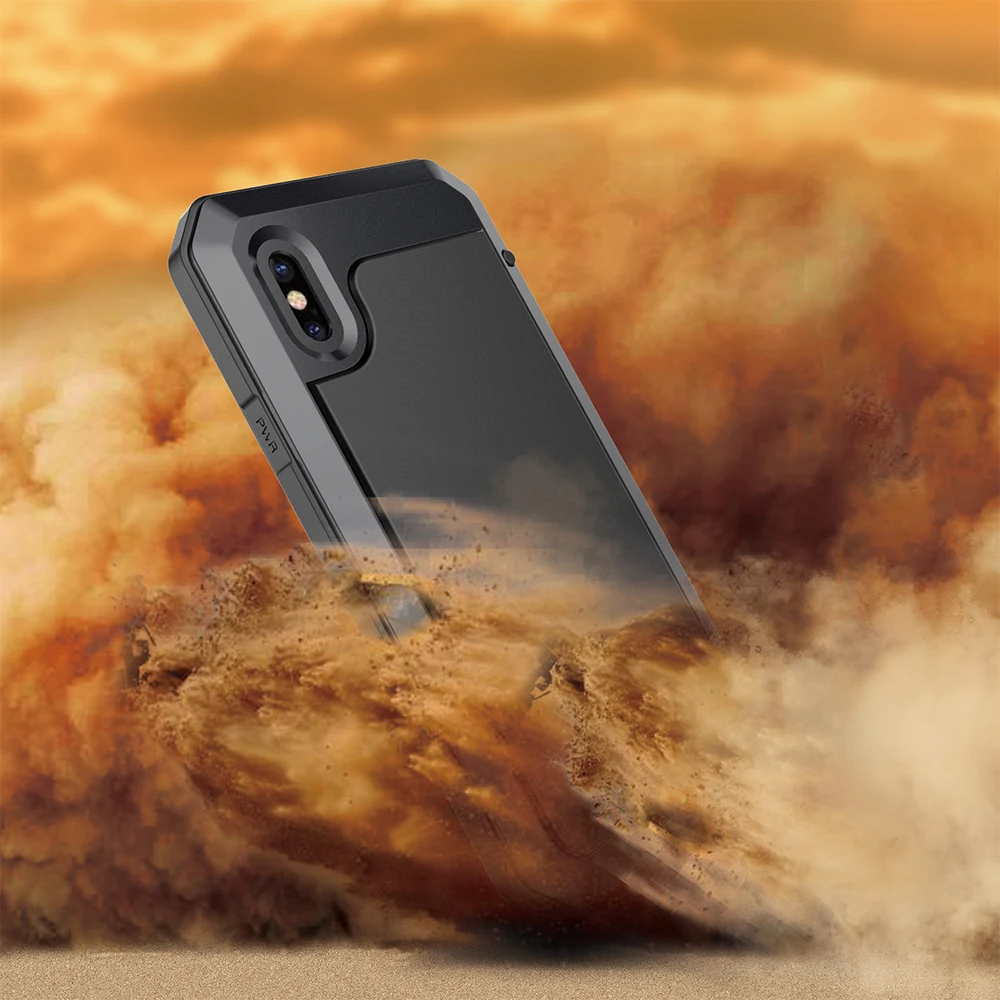 

[ Clearance ]For iPhone X Luxury Metal Armor Protective Case For iPhone 5S SE Silicone Shockproof Full Back Cover Case