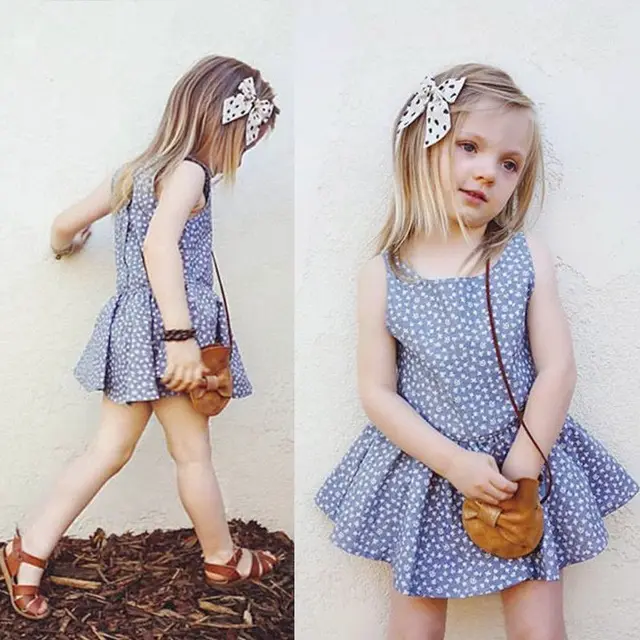 2017 babies kids girls floral dress baby girl stylish pageant party