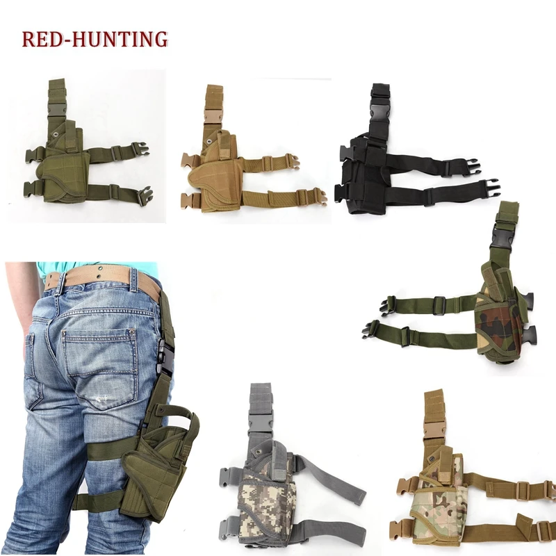 

Durable Right Drop Leg Adjustable Tactical Army Pistol Gun Thigh Holster Pouch Holder