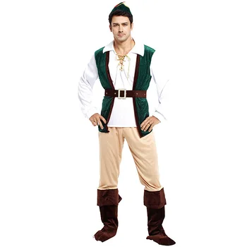 

Men Halloween Robin Hood Costumes Pirate Robber Cosplay Bandit Role play Carnival Purim Christmas parade Masquerade party dress