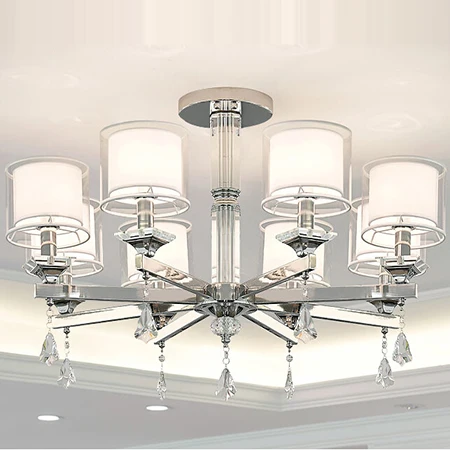 8 lights pendant Современный блеск, хромированные металлические светодиодные люстры, светильник ing Crystal, для гостиной, светодиодные подвесные люстры, светильник s, для спальни, светодиодный подвесной светильник - Цвет абажура: 8 lights pendant