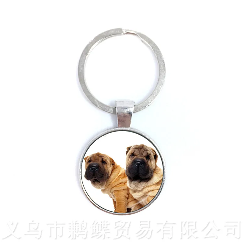 

Dog Lover Keychains 25mm Round Glass Dome Animal Handmade Fashion Pendant Creative Gift Personalized Customize Your Beloved Pet