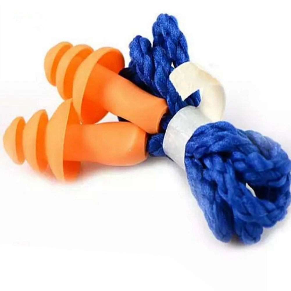 

Protector Swimming Soft Durable Noise Reduction With String Sleep Waterproof Ear Plug Silicone Orange Christmas Tree Shape