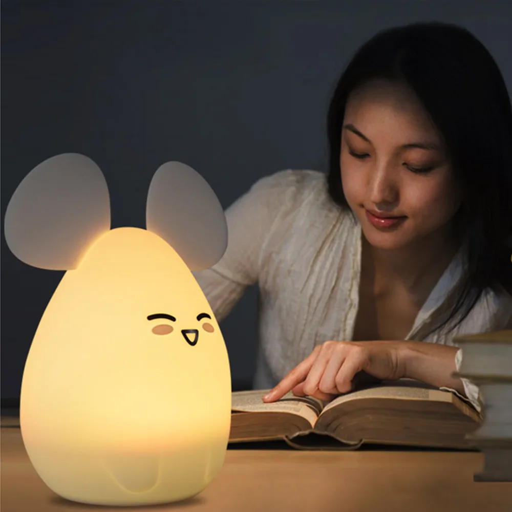 SuperNight Cute Cartoon Cat Mice LED Night Light Touch Sensor Colorful Silicone Bedside Table Lamp for Children Kids Baby Gift (9)