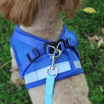 Vest Harness Leash Adjustable Mesh Vest Dog Harness Collar Chest Strap Leash Harnesses With Traction Rope XS/S/M/L/XL 1