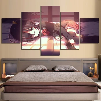 

5 Piece HD Anime Girl Pictures Takanashi Rikka Cyuunibyou Demo Koigashitai Poster Paintings for Girls Room Wall Decor