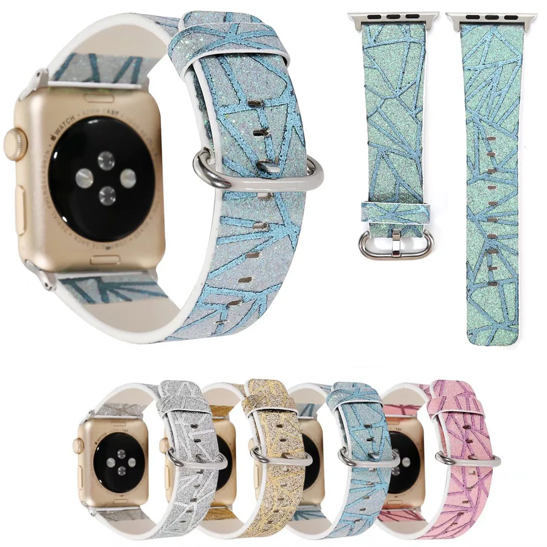 Bling Glitter Powder Stripe PU Leather Strap for Apple Watch Series 3 Band Wristband for iWatch Series 1/2 Bracelet 42mm 38mm
Bling Glitter Powder Stripe PU Leather Strap for Apple Watch Series 3 Band Wristband for iWatch Series 1/2 Bracelet 42mm 38mm