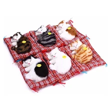 17*14cm Simulation Animal Doll Plush Sleeping Cats Toy with Sound Kids Childen Toy Birthday Gift Doll Decorations stuffed toys