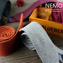 Дизайнерские бренды Шерстяные Галстуки для мужчин 6 см Тонкий Галстук Свадебный корбата шерсть Gravata Masculina однотонный оранжевый серый темно-красный распродажа