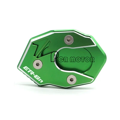 Green С новым логотипом ER-6N CNC алюминиевый боковой стенд расширение черный для Kawasaki ER6N ER 6N 2012 - Цвет: Green