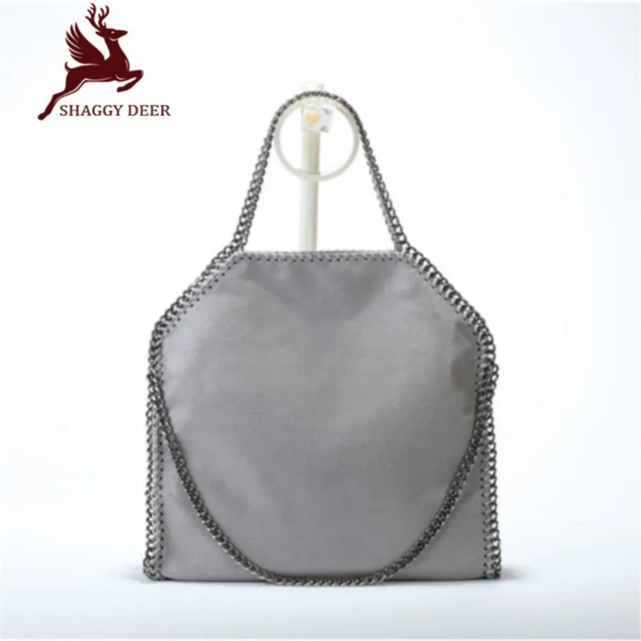 Goedkoop Nieuwe Shaggy Herten Merk Luxe Kwaliteit Falabellas 3 Keten Handtas Fold Over Klassieke PVC Grote Capaciteit Shopping Tote 37 cm