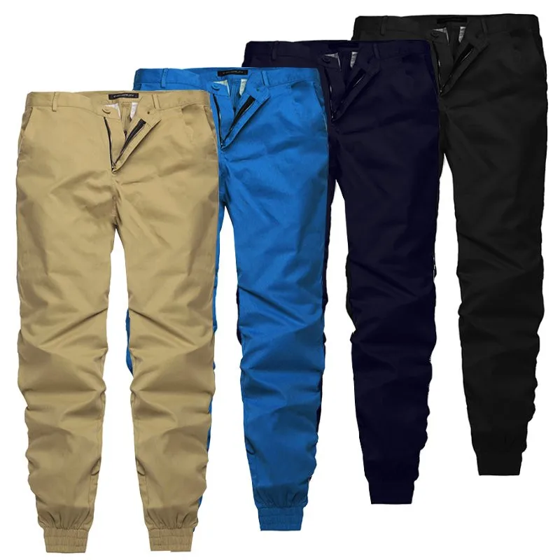 

2019 Men Pants Casual Trousers Joggers Slim Fit Man Pants with Elastic Clothing Straight Autumn Streetwear M-3XL Plus Size