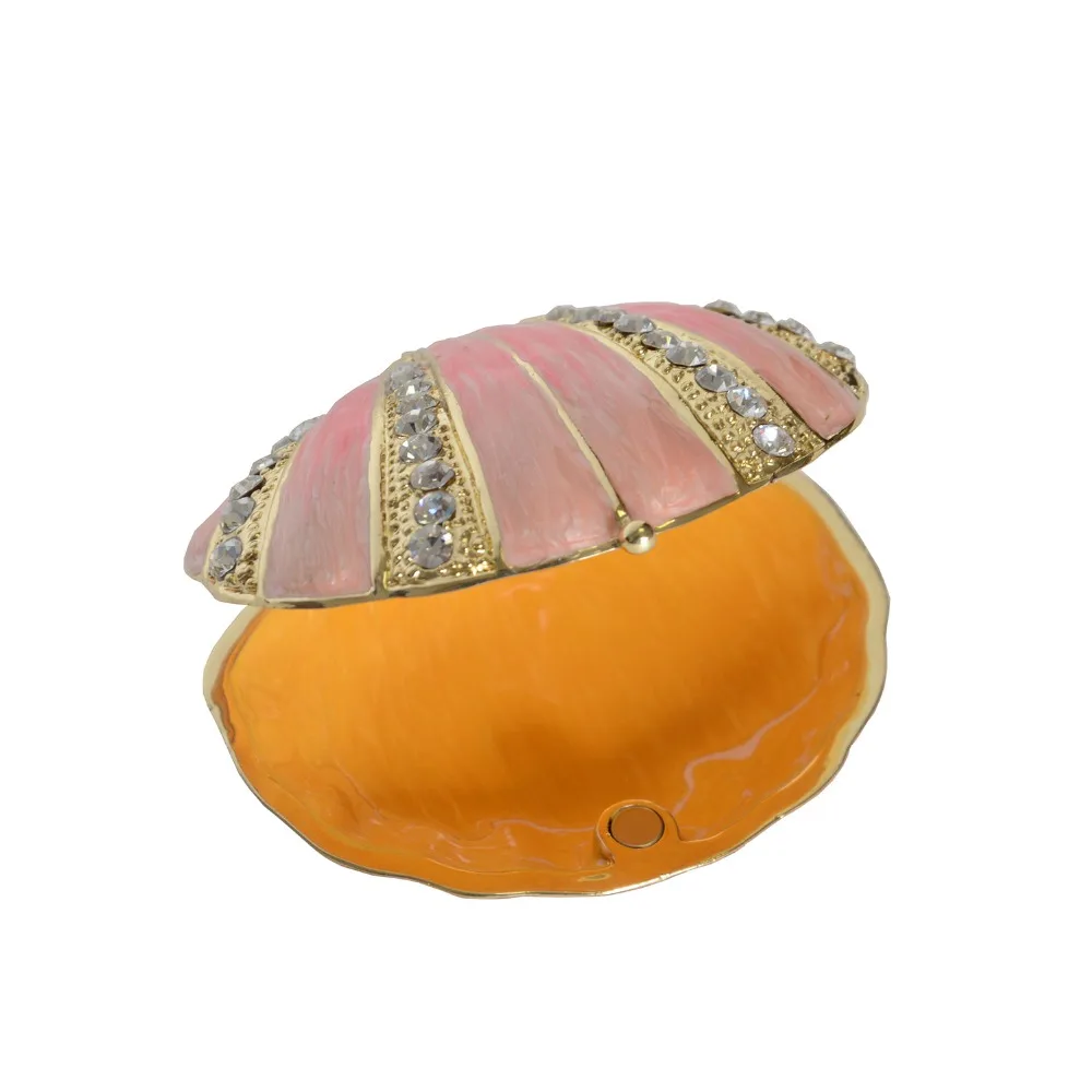 

Sea scallop shell Animal Trinket Jewelry Ring Box Novelty Gift for Her Pewter Collectible Nautical Craft Decoration