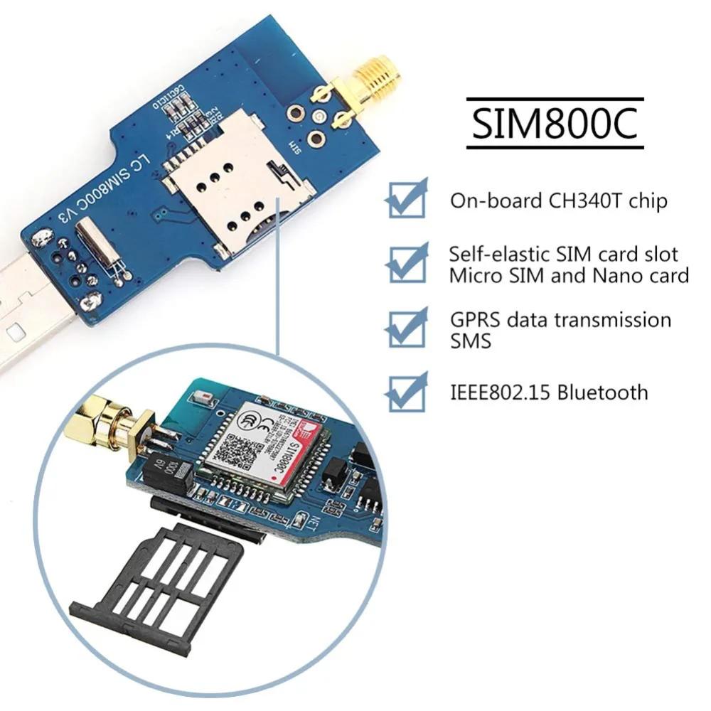 FZ3566 SIM800C USB to GSM Serial GPRS Module (4)