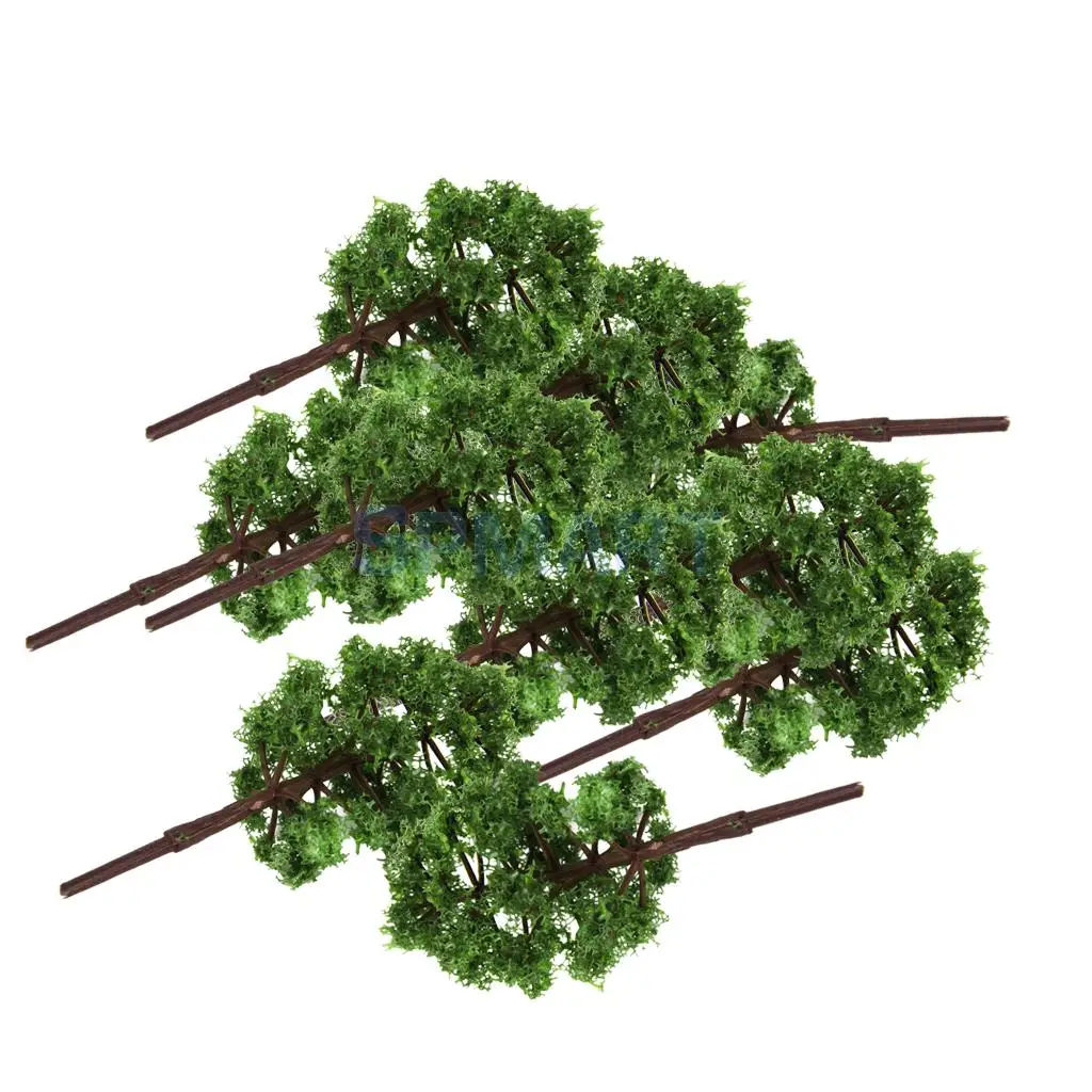 52pcs Architecture Scenery Model Trees Train Railroad Landscape HO OO Scale