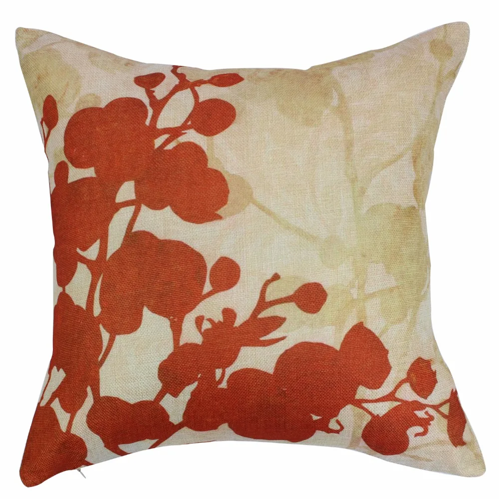 45*45cm Flower Cushion Case Floral Linen Pillow Cover Square Pillowcase Home Decorations for