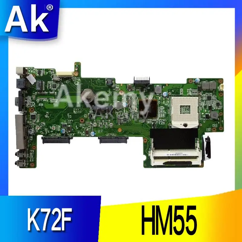 AK K72F REV: 2.0 HM55 DDR3 Mianboard ل Asus K72F A72F X72F اللوحة المحمول HM55 DDR3 PGA989 اختبارها بشكل كامل