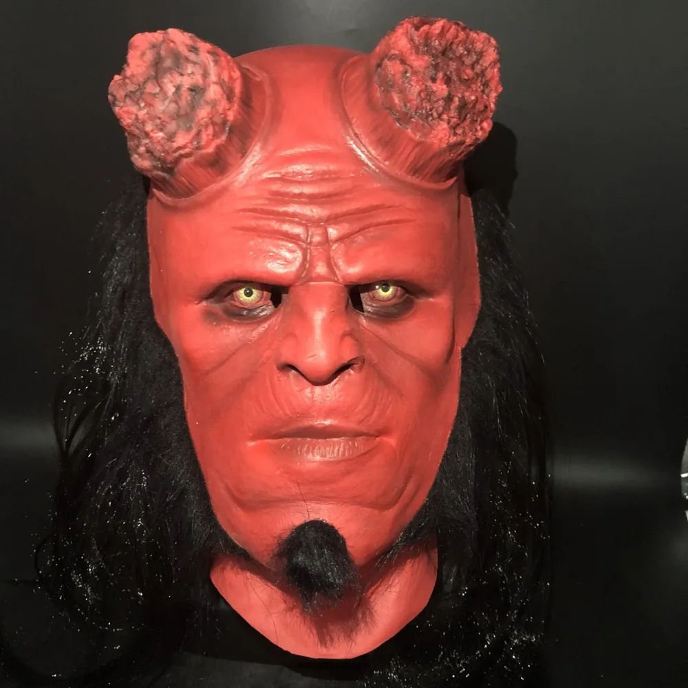 Фильм Hellboy Голова маска Хэллоуин нарядное платье косплей реквизит латексные маски перчатки маска