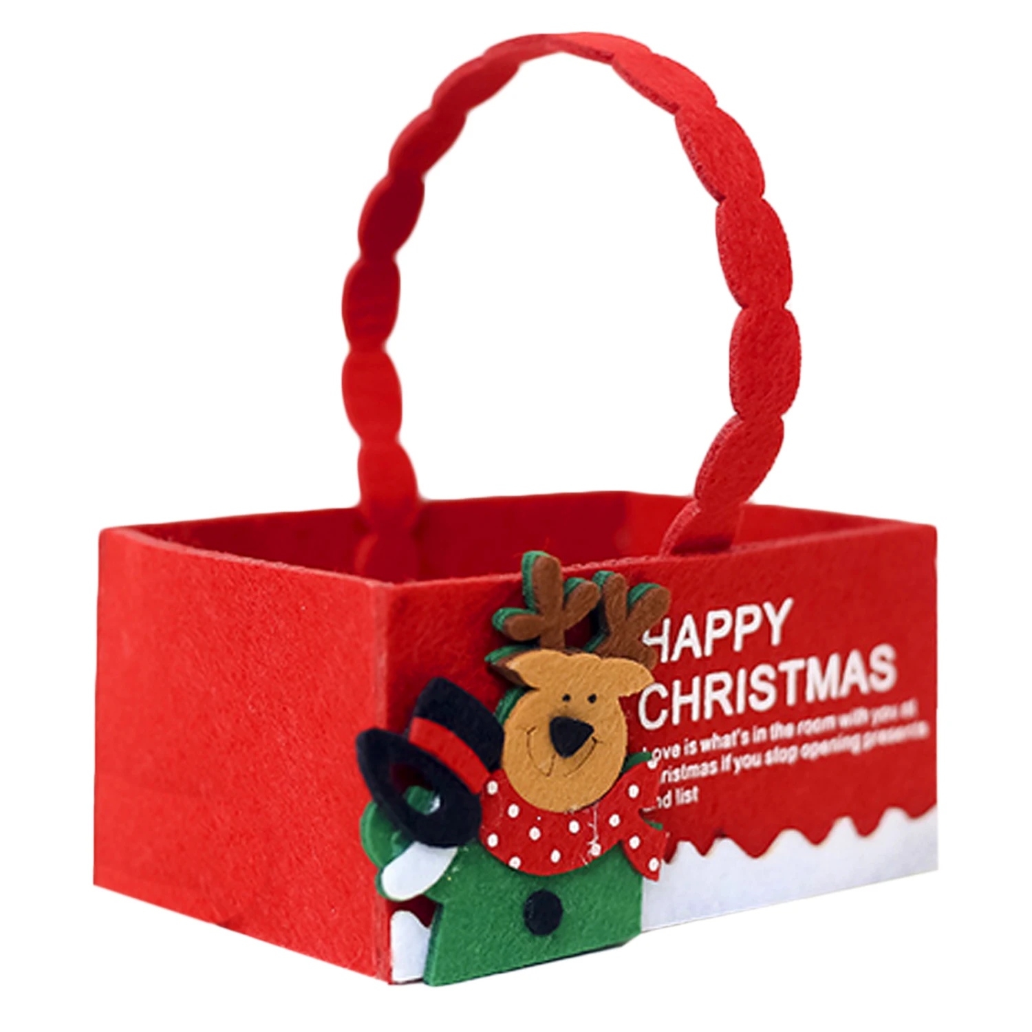 Behogar Merry Christmas фланелевая коробка для хранения конфет, подарочная корзина с ручкой для детей, детские вечерние и праздничные украшения для дома - Цвет: Reindeer