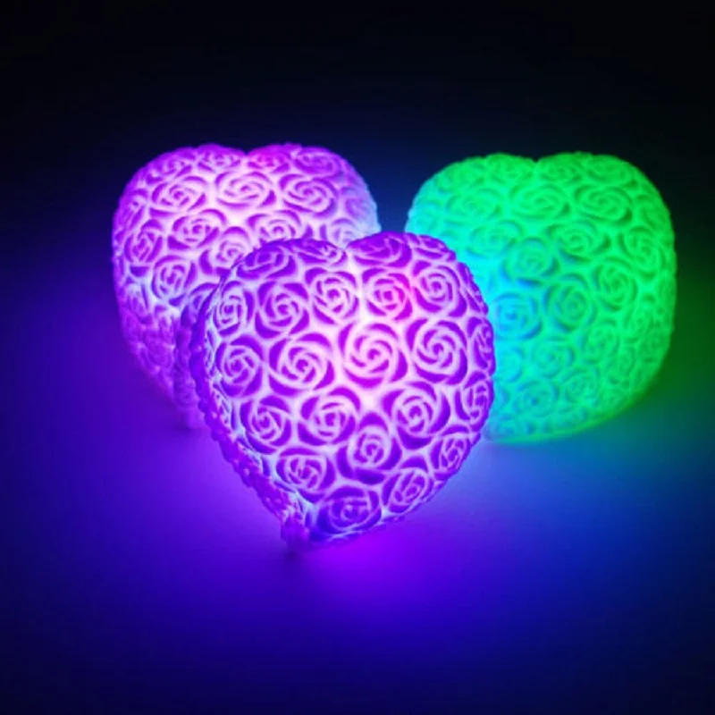

RGB Love Heart Shape LED Light Lamp Wedding Valentine Party Decoration Gift 5pcs