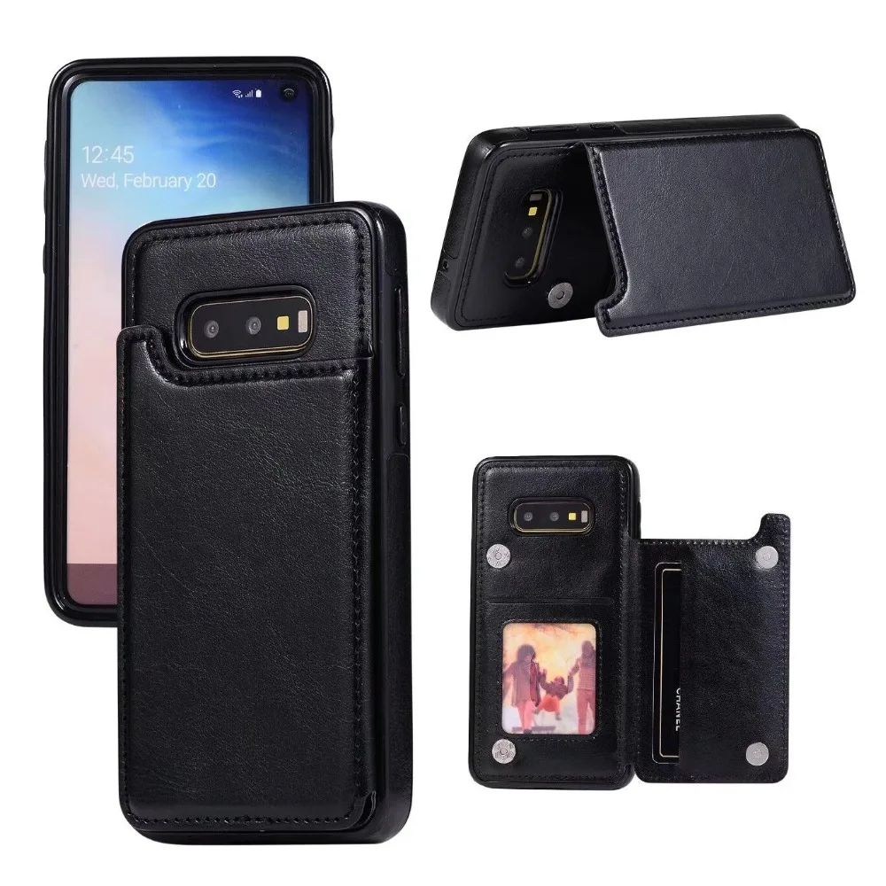 

Card Holder Case For Samsung S10 Plus S10e S9 S8 S7 Edge Case Luxury Leather Stand Cover For Samsung Galaxy Note 9 Note 8 EEMIA