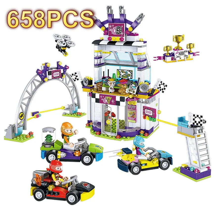 

Girls Castle Go kart Legoed Friends Building Blocks Assemble Educational Model Bricks Toys for Girl Compatible Legod
