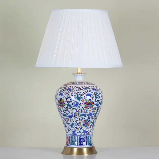 Kunst Chinesische porzellan keramik tischlampe schlafzimmer wohnzimmer