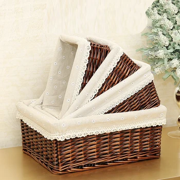 

Bamboo Weaving Storage Basket Fruit Picnic Basket Rattan Storage Box For Cosmetics Snacks Tea Book Organizer Handiwork mx0117109