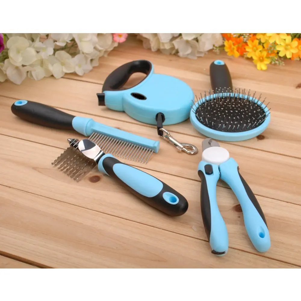 Dog Grooming Kit Pet Dog Cat Retractable Leash Pet Combs Pet Nail