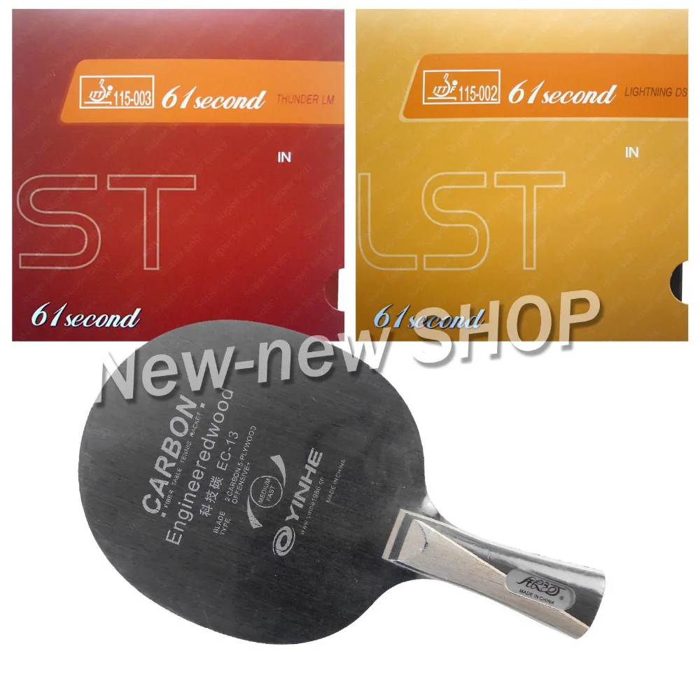 

Galaxy YINHE EC-13 Blade with 61second DS LST and LM ST Rubbers for a Racket Shakehand long handle FL