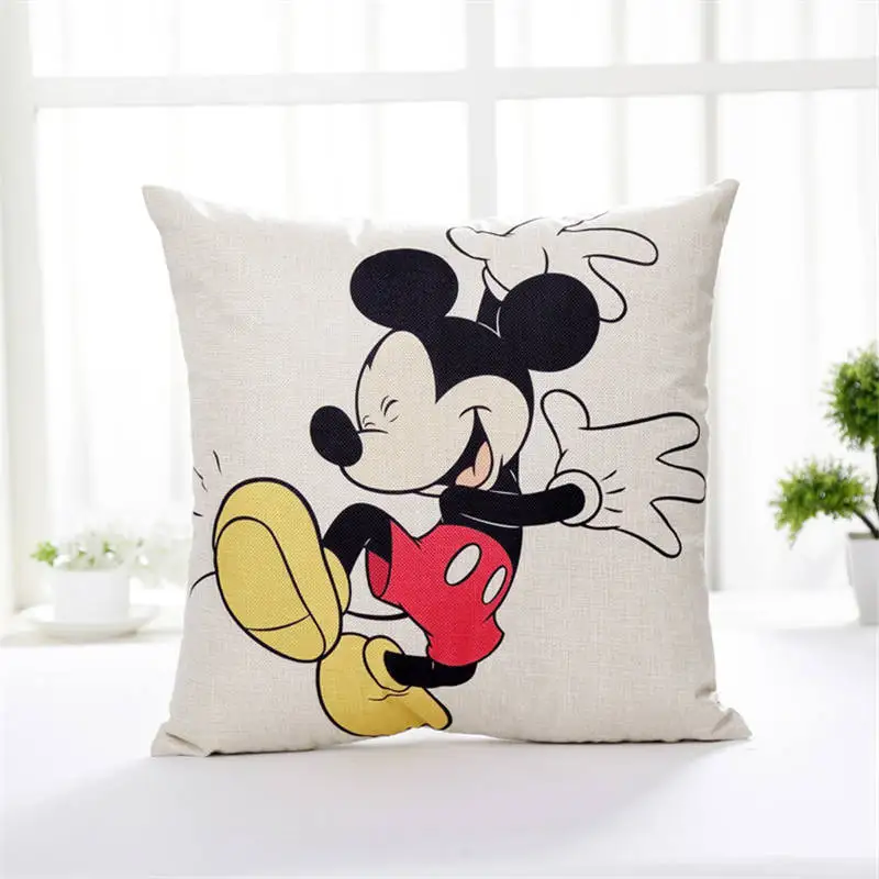 A 2 шт. disney мода мультфильм аниме Микки Мышь Минни Микки Декоративная Подушка Медвежонок Винни хлопок конопли наволочки 45x45 см - Цвет: A