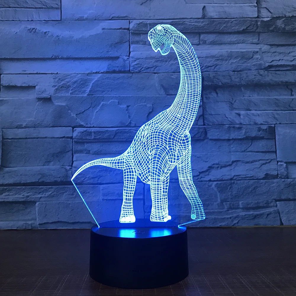 

Dinosaur Brontosaurus 3D 7 Color Lamp Visual Led Night Lights For Kids Touch Usb Table Lampara Lampe