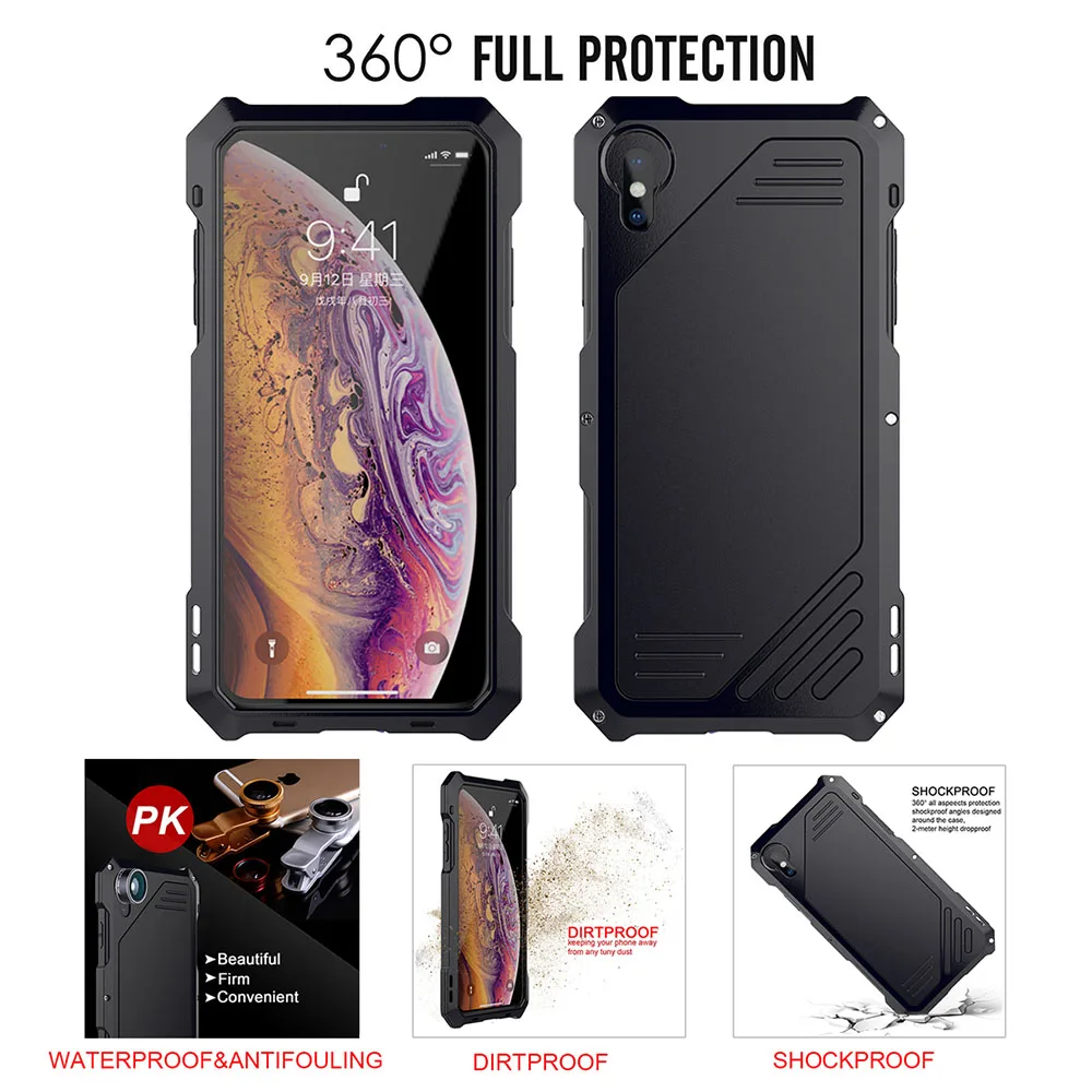 NYFundas металлический чехол для телефона для iphone Xs Max XR противоударный водонепроницаемый защитный чехол для iphone Xs Max XR X 10 Объектив камеры