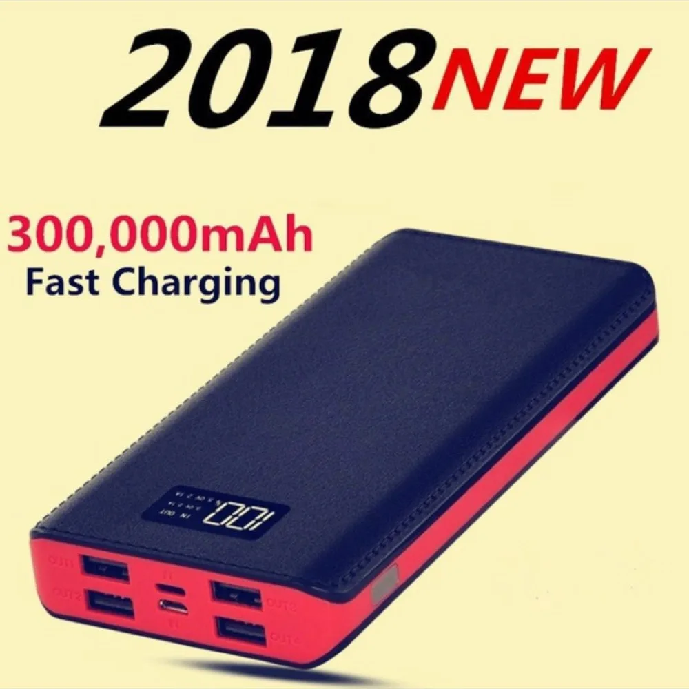 

30000mAh Power Bank with LCD 4 USB Port 18650 External Battery Universal Charger For iphone XS MAX samsung S8 S9