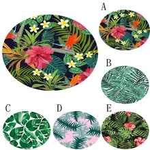 Горячая Распродажа, высокое качество, лесная серия, ковер, тропические растения, листья, узор, круглый, фланелевый, для ванной, кухни, ковер, 60 см, 160 г