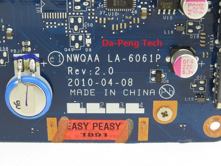 

MOTHERBOARD FOR TOSHIBA Satellite A660 A665 K000104250 LA-6061P NWQAA 100% TESTED GOOD 60 Day Warranty