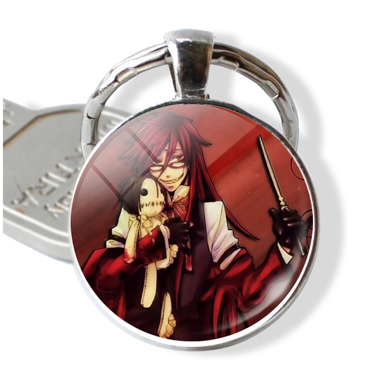Черный Батлер металлический брелок Kuroshitsuji Ciel Phantomhive Sebastian Grell Madame Red Emblem Аниме Манга брелок для ключей