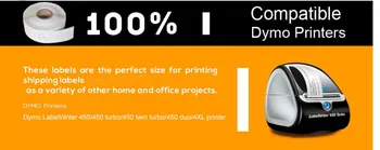 

10 Rolls Dymo Compatible 30334 2 1/4in X 1 1/4in White Multipurpose Labels NEW