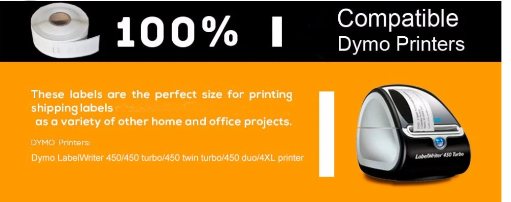 10 Rolls Dymo Compatible 30334 2 1/4in X 1 1/4in White Multipurpose Labels  NEW