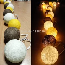 Карамельный желтый тон 20 хлопковый шар гирлянды вечерние свадебные украшения для дома и сада