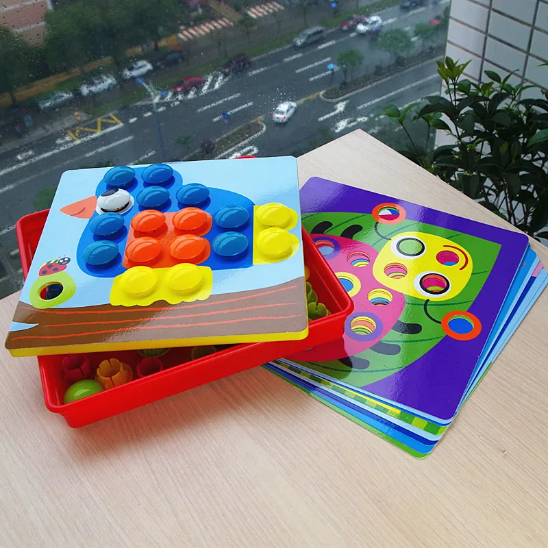 Preise 2017 3d puzzles Spielzeug Für Kinder Zusammengesetztes Bild Puzzle Kreative Mosaik Pilz Nagel Kit Taste Kunst Kinder Spielzeug