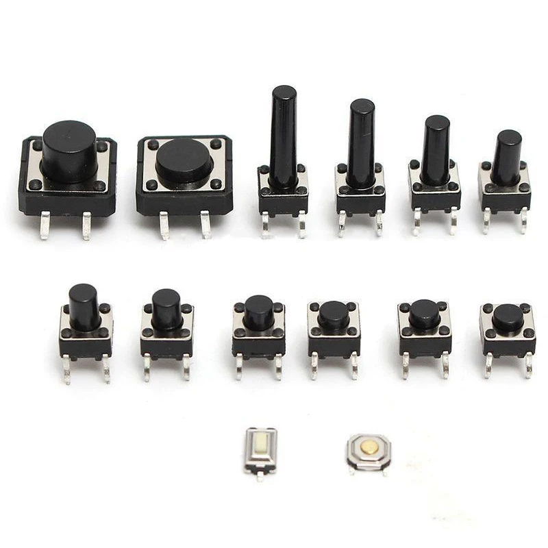 140 x Black plastic + metal instantaneous key switch SMD switchin