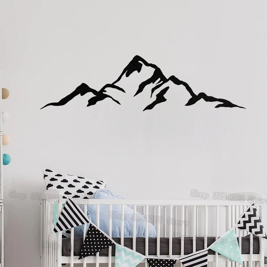 Mountain Wall Decal for Baby Nursery Unique Gift Idea Modern Vinyl