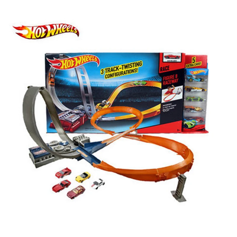 Hot Wheels круговая дорожка пластиковые металлические миниатюры Автомобильная железная дорога brinquedo Educativo Hotwheels игрушки для детей X2586