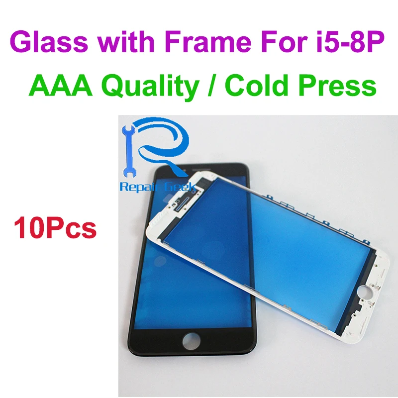 10pcs Premium AAA Front Outer Glass with frame bezel For iPhone 8 7 6s ...