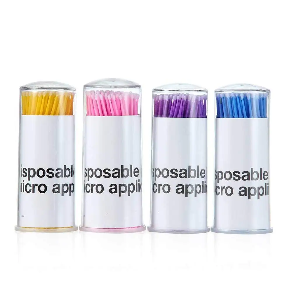 

100pcs/set Micro Brush Disposable Microbrush Applicators Eyelash Extensions Remove False Eyelashes Cotton Swab